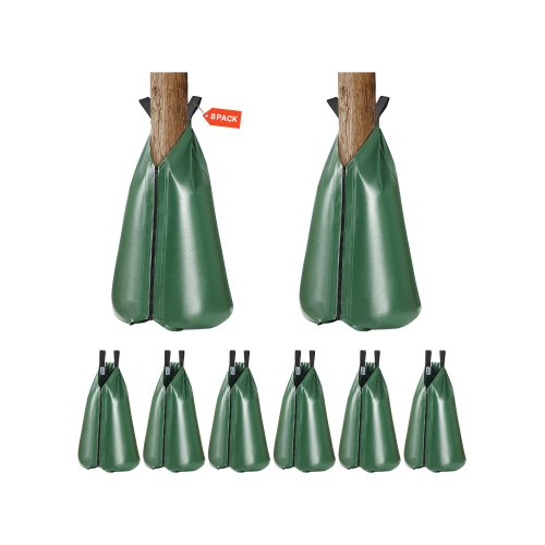 

VEVOR 8 Pack 20 Gallons Tree Watering Bag, Slow Release Tree Watering Bag, Reusable Refillable Tree Drip Irrigation Bags with Zipper, Durable Tree Watering System for Deep Root Targeting