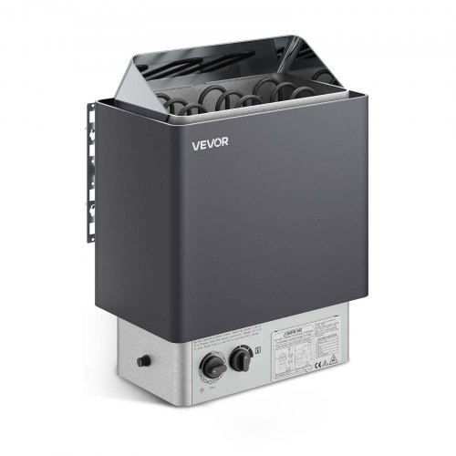 

VEVOR Sauna Heater, 4.5KW 220V Electric Sauna Stove, Steam Bath Sauna Heater with Built-In Controls, 3h Timer and Adjustable Temp for Max. 105-210 Cubic Feet, Home Hotel Spa Shower Use