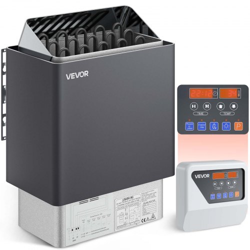 

VEVOR Sauna Heater, 9KW 220V Electric Sauna Stove, Steam Bath Sauna Heater with External Digital Controller, 3h Timer and Adjustable Temp for Max. 317-459 Cubic Feet, Home Hotel Spa Shower Use