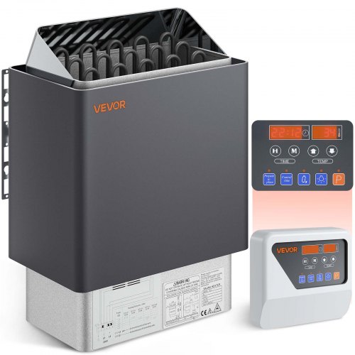 

VEVOR Sauna Heater, 9KW 220V Electric Sauna Stove, Steam Bath Sauna Heater with External Digital Controller, 3h Timer and Adjustable Temp for Max. 317-459 Cubic Feet, Home Hotel Spa Shower Use