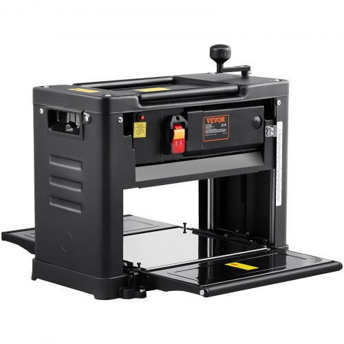 VEVOR Thickness Planer, Single Speed, 33 cm Width Worktable Benchtop Planer, Two-Blade, 15-Amp 1800W Powerful Motor, 30.5 cm Extended Infeeding Table, Low Noise for Both Hard & Soft Wood Material Removal