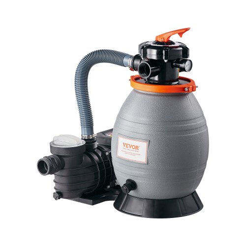 

VEVOR Sand Filter Pump for Above Ground Pool, 13 in, 3500 GPH, 3/4 HP Swimming Pool Sand Filter Pump System, Krystal Clear with 6-Way Multi-port Valve & Strainer Basket, Easy Installation for Pools