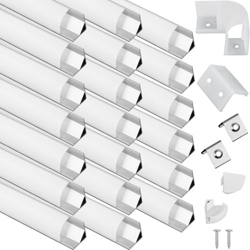 Vevor Alloy Channel Aluminum V-shape Led Channel 20pcs 3.3ft For Led Strip Light