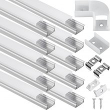 Vevor Alloy Channel Aluminum U-shape Led Channel 10pcs 6.6ft For Led Strip Light