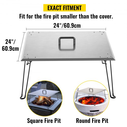 Vevor Fire Pit Heat Deflector 24 X, 24 Inch Square Fire Pit Cover