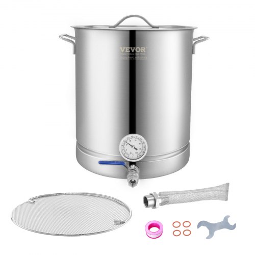 

VEVOR Stainless Steel Home Brew Kettle Set 16Gal Beer Stock Pot with Accessories