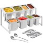 VEVOR Expandable Spice Rack Seasoning Organizer 2 Tiers with 8 Pans in 2 Sizes