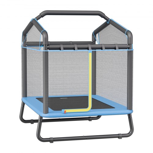 VEVOR 6FT Trampoline for Kids, 72" Indoor/Outdoor Toddlers Trampoline, Mini Baby Trampoline with Safety Enclosure Net, Gymnastics Bar, Hammock, Recrea