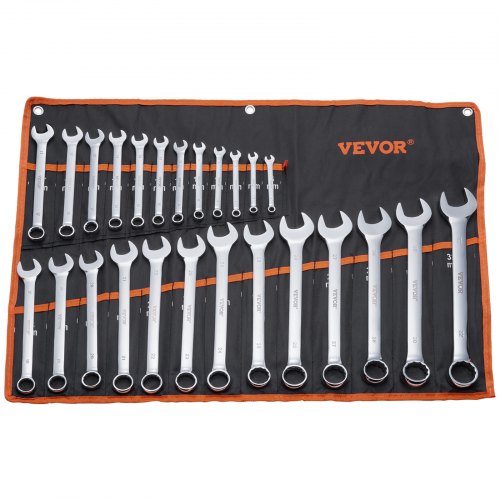 

VEVOR Combination Wrench Set 25-Piece Metric 6 mm to 32 mm with Roll-up Pouch