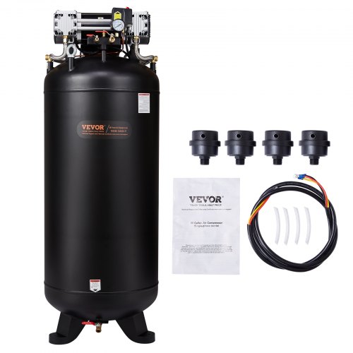 

VEVOR 80 Gallon Air Compressor, 6.5HP 15.5SCFM@90 PSI, 145PSI Oil Free Stationary Air Compressor Tank, 86dB Ultra Quiet Compressor for Industrial Manufacturing, Construction Sites, Auto Repair