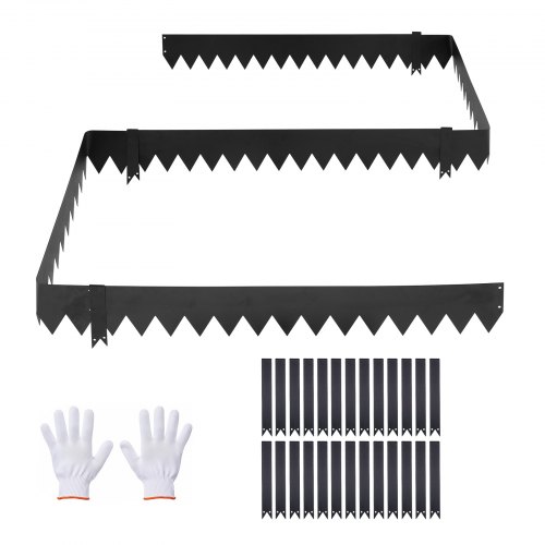 

VEVOR Galvanized Steel Landscape Edging, 24-Pack 40 x 6 Inch Metal Edging for Landscaping with 26 Mounting Clips, Heavy Duty Metal Garden Edge Border for Flower Bed, Yard Pathway, Black