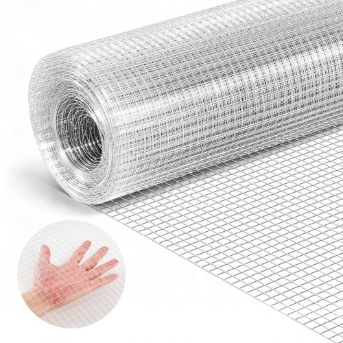 VEVOR Hardware Cloth, 1/2 inch 60 inch x 50 ft 19 Gauge Chicken Wire Fence, Hot-Dip Galvanized After Welding Metal Wire Mesh Roll, Garden Plant Welded