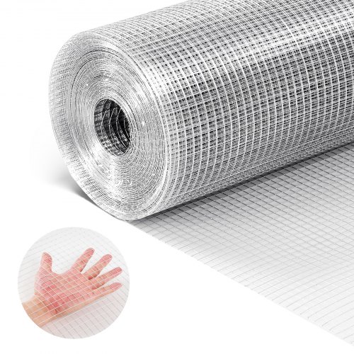 VEVOR Hardware Cloth, 1/2 inch 72 inch x 100 ft 19 Gauge Chicken Wire Fence, Hot-Dip Galvanized After Welding Metal Wire Mesh Roll, Garden Plant Welde