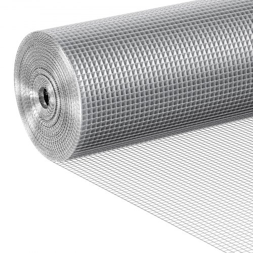 VEVOR Hardware Cloth 1/4 inch 48 inch x 100 ft 23 Gauge Chicken Wire Fence, Hot-Dip Galvanized After Welding Metal Wire Mesh Roll, Garden Plant Welded