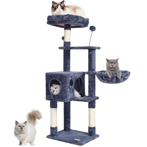 

VEVOR Cat Tree 115 cm Cat Tower with Cat Condo Sisal Scratching Post Dark Grey