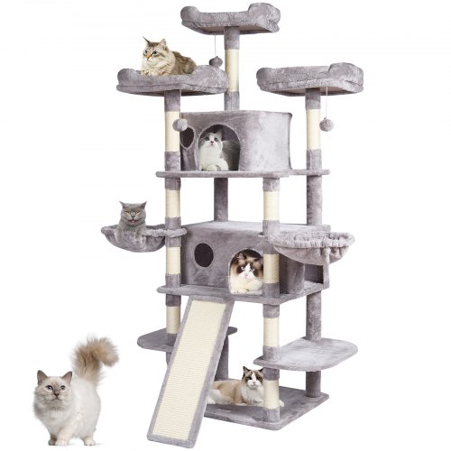 

VEVOR Cat Tree 68.5" Cat Tower for Indoor Cats with Cat Condos Scratching Post