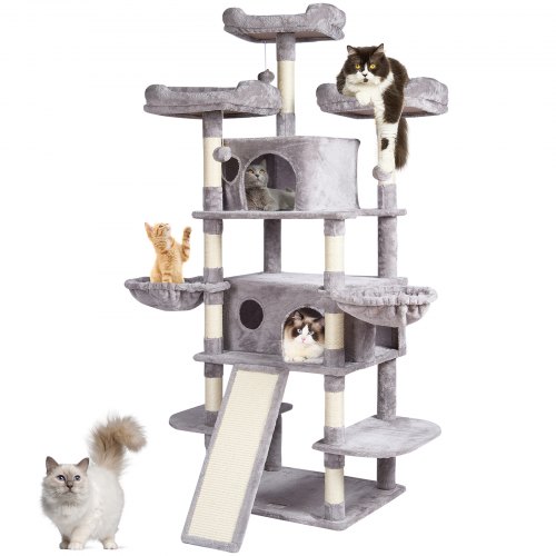 

VEVOR Cat Tree 68.5" Cat Tower for Indoor Cats with Cat Condos Scratching Post