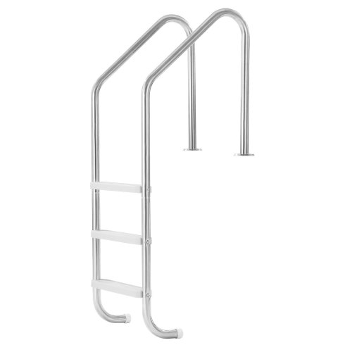 

3-Step Stainless Steel Pool Ladder of 2 Handrails Loads 265 lb for 48-54 In Pool