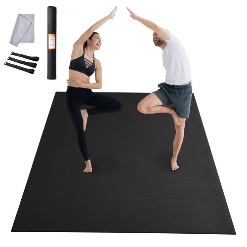 

VEVOR Exercise Mat, Non Slip High Density Premium Yoga Mat, Exercise Yoga Mat for Men Women, Fitness & Exercise Mat with Bag & Carry Strap, for All Types of Home Yoga, Pilate & Floor Workout (12x6ft)