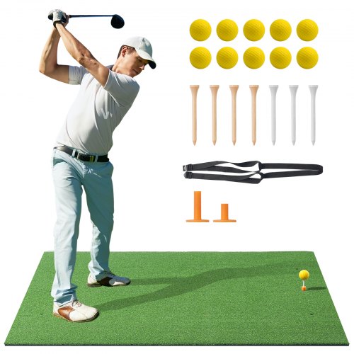 

VEVOR 5x4ft Golf Hitting Mat Turf Golf Training Aid Indoor Outdoor Practice