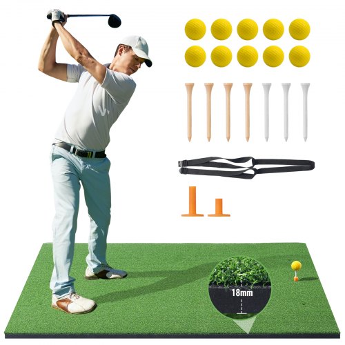 

VEVOR 5x4ft Golf Hitting Mat Turf Golf Training Aid Indoor Outdoor Practice