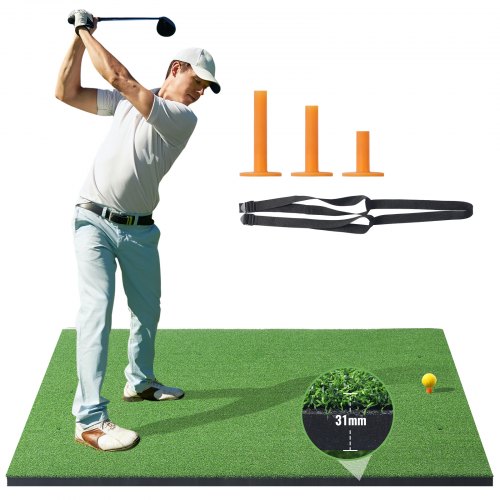 

VEVOR 5x5ft Golf Hitting Mat Turf Golf Training Aid Indoor Outdoor Practice