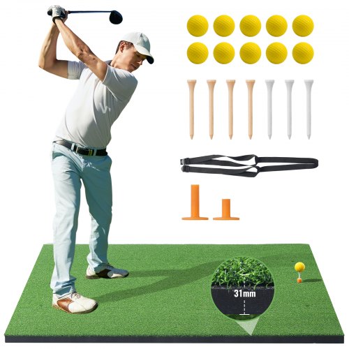 

VEVOR 5x4ft Golf Hitting Mat Turf Golf Training Aid Indoor Outdoor Practice