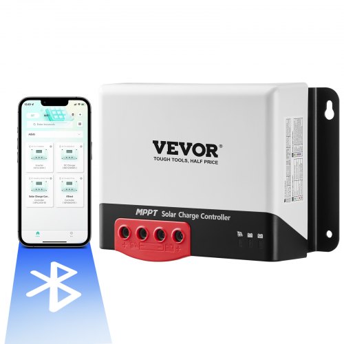 

VEVOR 50A MPPT Solar Charge Controller, Auto DC Input, Solar Panel Regulator Charger with Bluetooth Module, 98% Charging Efficiency for Sealed(AGM), Gel, Flooded and Lithium Battery Charging