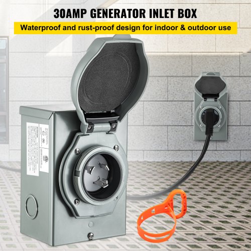 VEVOR Generator Inlet Box 30 Amp Power Inlet Box L5-30P ETL Listed 3 Prongs 