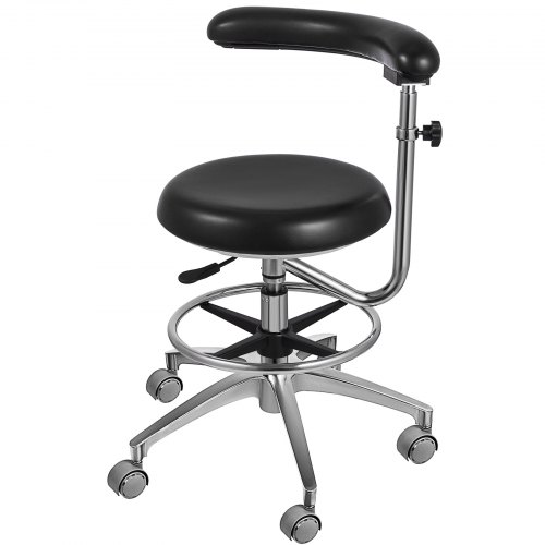 US 360° Height Adjust Rotating Home Office Stool backrest Chair with 5 Wheels 