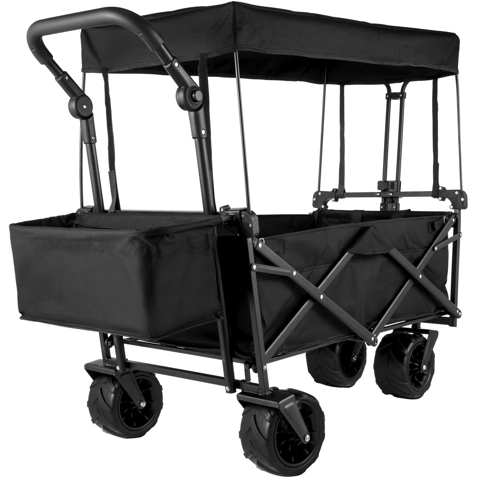 VEVOR Folding Wagon Cart Collapsible Garden Cart w/Canopy 220lbs Big Wheels от Vevor Many GEOs