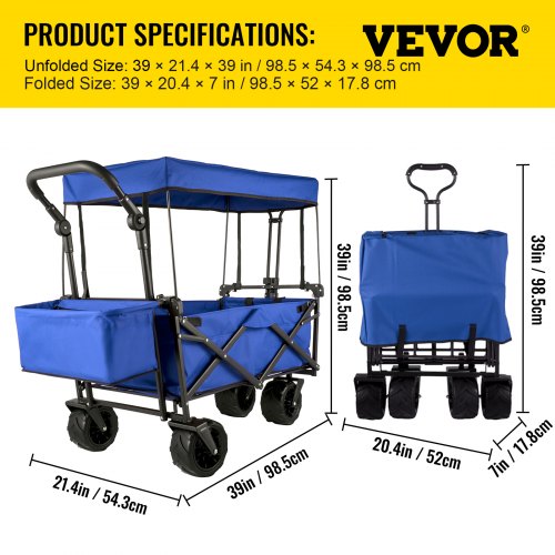 Details about   Folding Beach Cart Wagon Utility Shopping Cart Outdoor Garden Cart Collapsible 