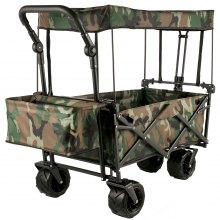 Vevor Folding Wagon Cart, Collapsible Folding Garden Cart W/ Shade Beach Utility