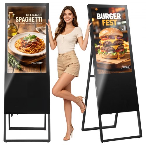 

VEVOR 32 in Indoor Digital Signage Floor Standing Advertising Display Kiosk, WiFi HDMI/USB Input Android OS, 178° Wide View, LCD Touchscreen Interactive Monitor, Commercial Totem Vertical Poster
