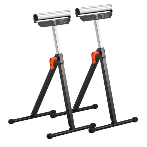 

2 PCs Folding Woodworking Roller Stands Max Load 135 lb Adjustable 26.8-42.5 in