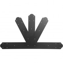 VEVOR Gable Plate, Black Powder-Coated Truss Connector Plates, 6:12 Pitch Gable Bracket, 4 mm / 0.16" Steel Truss Nail Plates, Decorative Gable Plate with Bolts for Wooden Beam Use