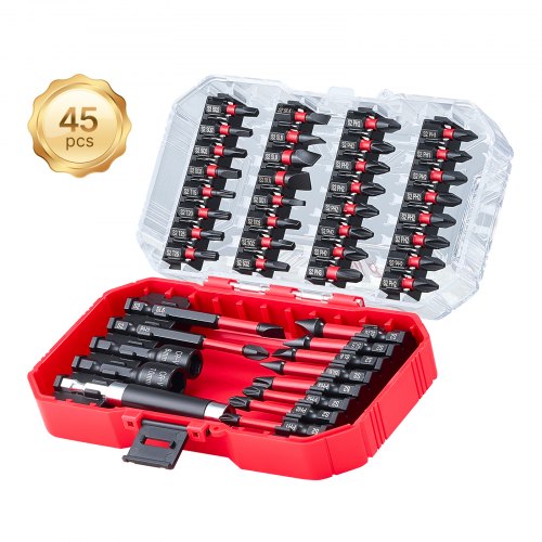 

Screwdriver Bit Set 45-Piece Magnetic Bits Blackened Finish with Storage Case
