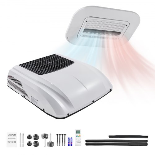 

VEVOR Truck Air Conditioner, 12V 10000 BTU RV Rooftop AC Unit, 350 m³/h Airflow, Cooling & Heating 2 in 1 Function Cab Air Conditioner, Quiet A/C Unit for Semi Truck Trailer Motorhome Tractor Caravan