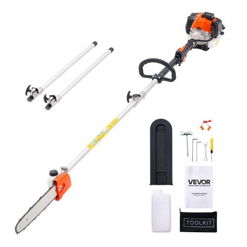 

VEVOR Gas Powered Pole Saw 25CC 2-Stroke Cordless Tree Trimmer 12in Cutting Bar