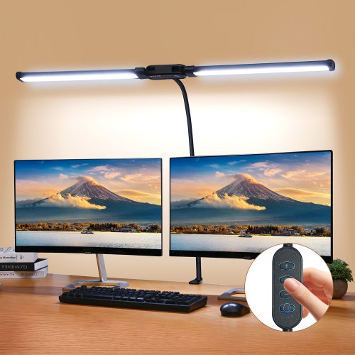 

LED Desk Lamp with Clamp Double Head Desk Lamp with 360° Adjustable Gooseneck