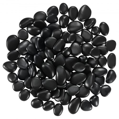 Natural River Rocks 1-2 in 15 lbs Decorative Smooth Black Garden Pebble Stones