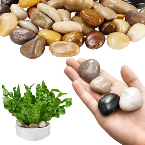 

VEVOR Natural River Rocks, 1-2 inch 15 lbs, Decorative Multi-Color Pebble Stones, Smooth & Polished Garden Landscaping Stones, Paving Plant Rocks for Fish Tank, Flower Pots, Water Fountains, Pathways