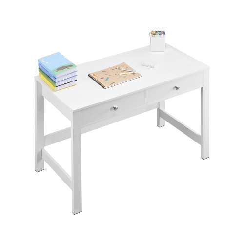 

VEVOR Small Desk with Drawers Kids Desk for Bedroom Simple Study Table White