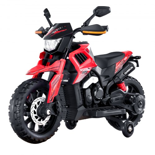 

VEVOR Kids Ride On Motorcycle, 12V Battery Powered Electric Motorcycle with Speed Up to 3mph, Detachable Training Wheels, Headlight, LED Light, Music, Bluetooth, Gift for Children Boys Girls Aged 3-4