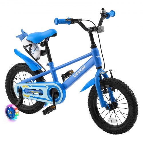 VEVOR Kids Bike, 14 Inch Children Bicycle, Training Wheels BMX Style Blue, for Boys Girls Ages 3-5, Adjustable Seat & Handlebar, Front Brake & Rear Co
