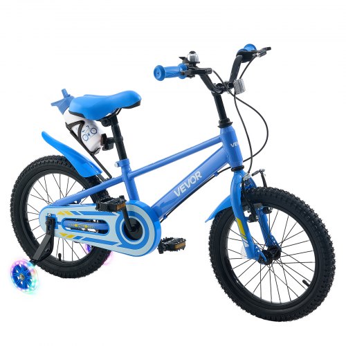 VEVOR Kids Bike, 16 Inch Children Bicycle, Training Wheels BMX Style Blue, for Boys Girls Ages 4-7, Adjustable Seat & Handlebar, Front Brake and Rear