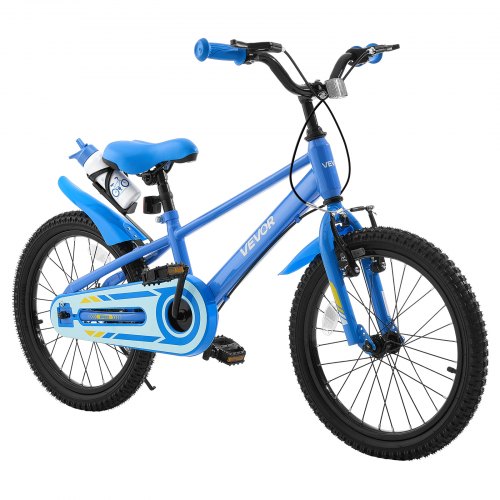 VEVOR Kids Bike, 18 in Children Bicycle, with Kickstand BMX Style Blue, for Boys Girls Ages 5-8, Adjustable Seat & Handlebar, Front Brake and Rear Dru