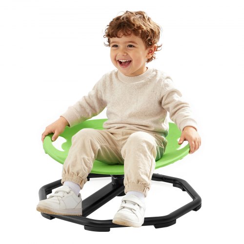 Vevor Spinning Chair for Autistic Kids Ages 2-6 Autism Sensory Toy 110 LBS, Sensory Swivel Seat Products for Children ADHD, Training Body Coordination Balance, 16.9" L x 14" W, Rounded Shape, Green