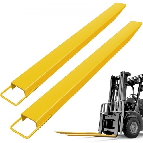 84x5.8'' Forklift Pallet Fork Extensions Pair Slide Clamp Lifting 213cm