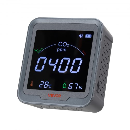 

VEVOR Carbon Dioxide Monitor, CO2 Controller with Temperature and Humidity Display, 15ft NDIR Sensor Cable CO2 Sensor, Carbon Dioxide Detector for Bedside, Home, Office, Car, Lightweight & Portable